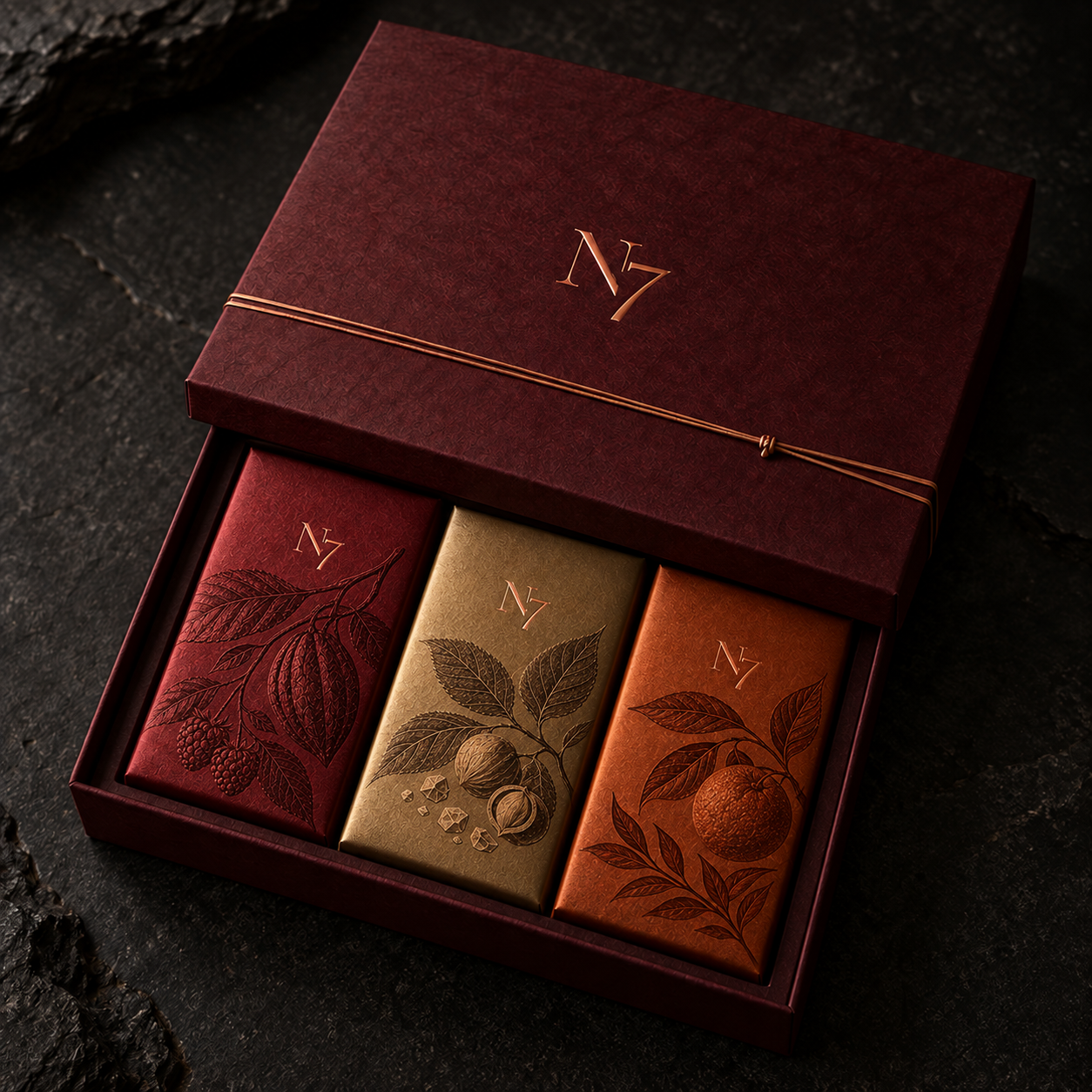 3種のチョコレートを収めたSeasonal Box